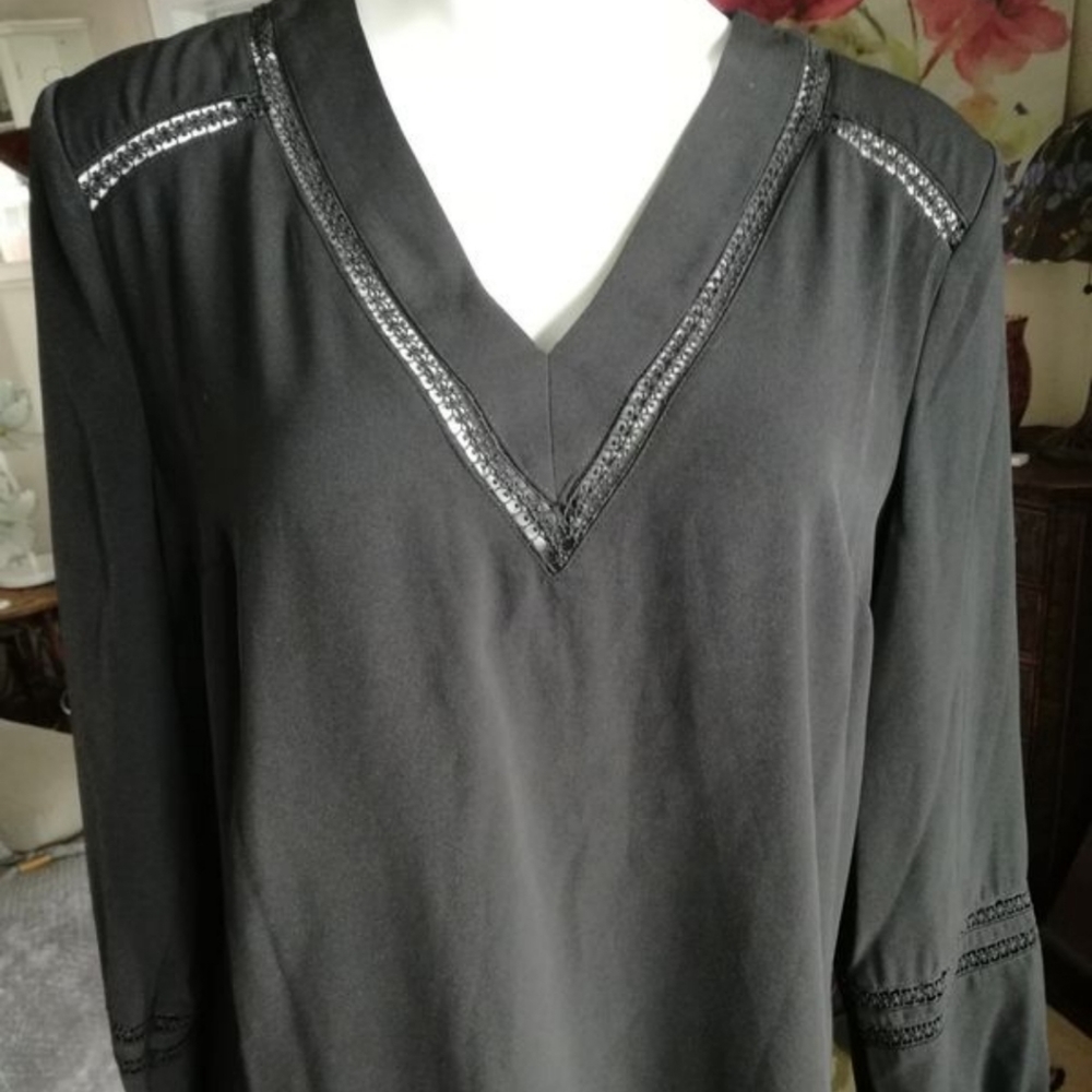 New Black Castro long sleeve blouse
